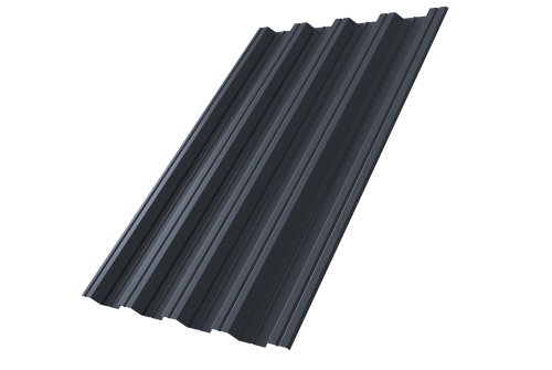 Профнастил НС44 0,5 Velur X RAL 7024 мокрый асфальт