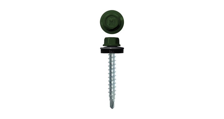 Саморез кровельный Daxmer 4,8х35 RAL 6002 (250) сверло №1