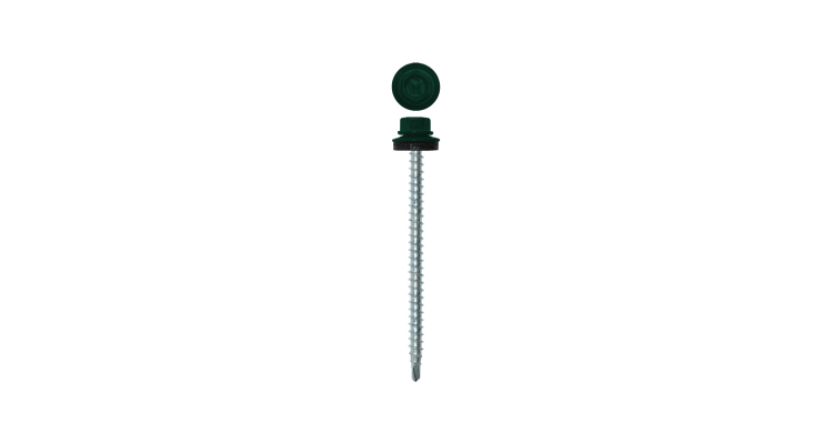 Саморез кровельный Daxmer 4,8х70 RAL 6005 (100) сверло №1